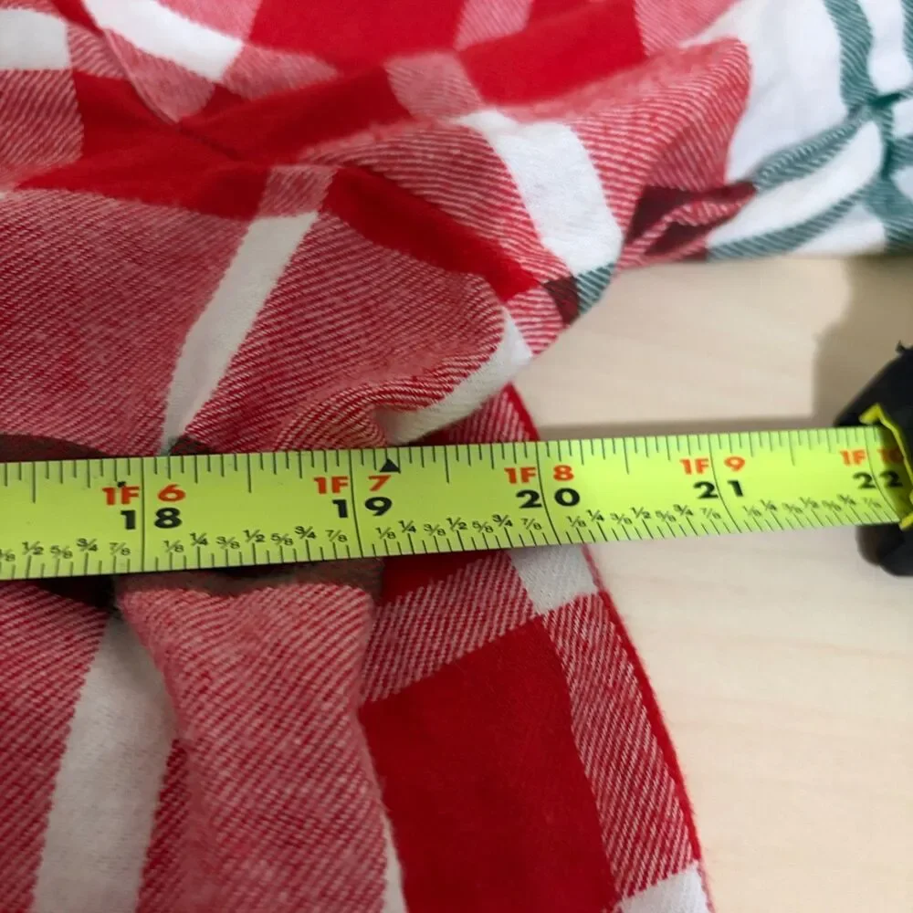 Old Navy Pajama Top Women's Small Tall Green Red Christmas Plaid Flannel
